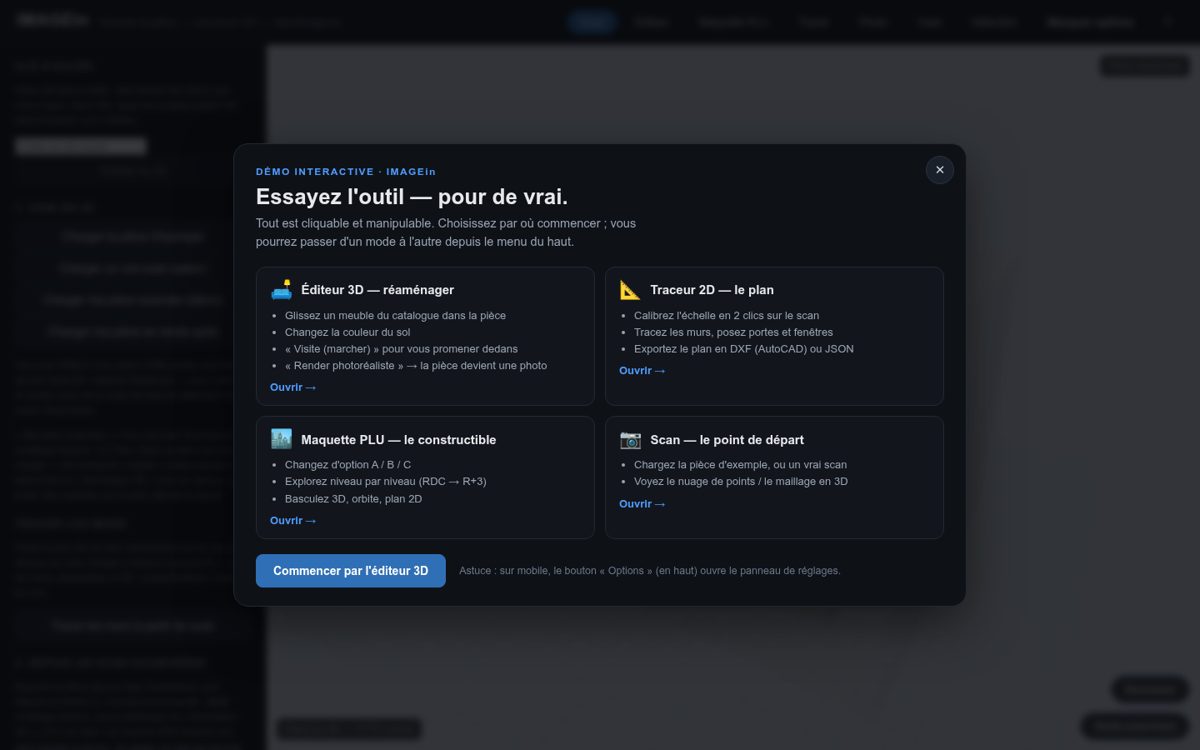 Capture d'IMAGEin en ligne